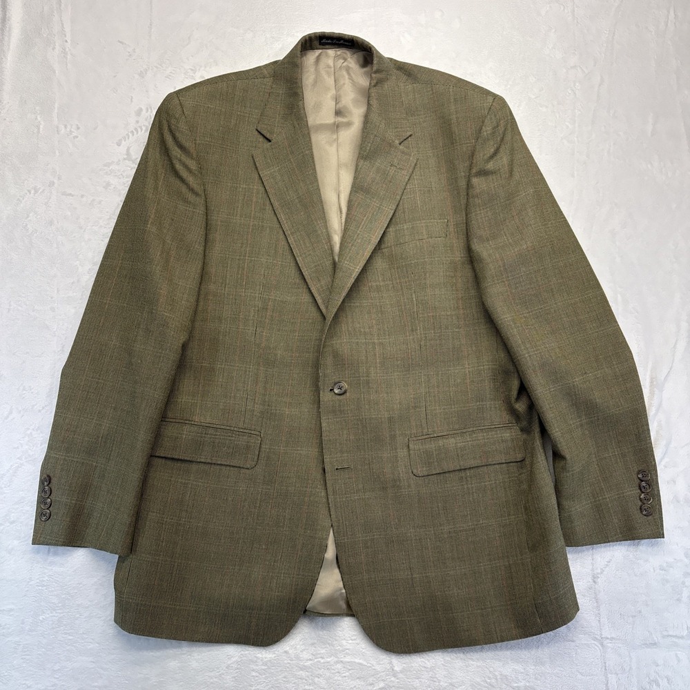 Lauren Ralph Lauren Sport Coat Men's Size 44L Silk & Wool Windowpane Two Button